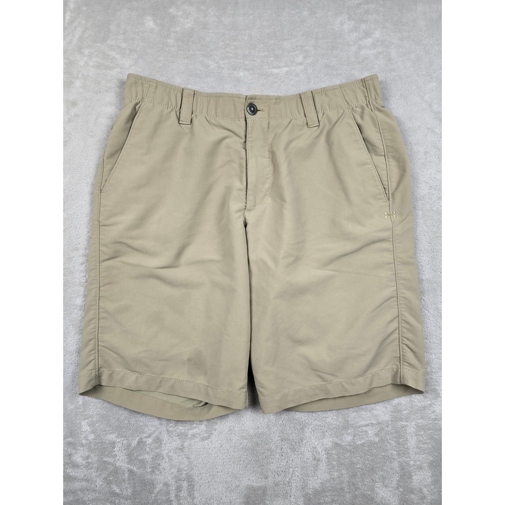 Under Armour Match Play Golf Shorts Mens 34 Fit 33 Tan Performance 1253487